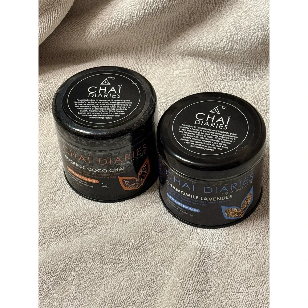 NEW Chai Diaries Premium Tisane Tea  - Rooibos‎ Coco Chai & Chamomile Lavender